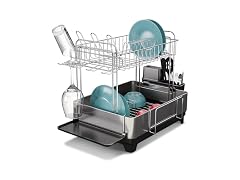  Large 2-Tier Stainless Steel Dish Drying Rack 