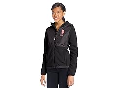 USPA Jrs Hooded Polar Fleece Jacket, Blk