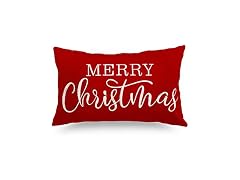 Red Christmas Lumbar Pillow Cover