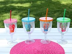 Insulated Flip Flop Wine Glass  Set of 4