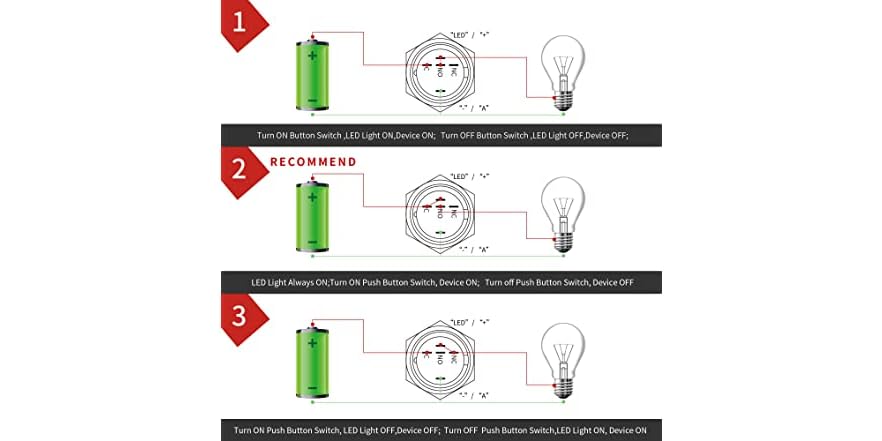 APIELE 16mm Latching Push Button Switch