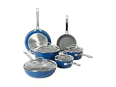 Sur La Table 10 Piece Titanium Ceramic Nonstick Set, Blue