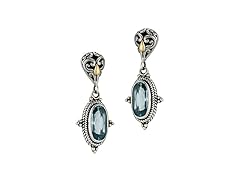 Greg Anthony Bali Genuine Blue Topaz Dangle Earrings