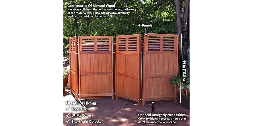 Red Privacy Screen 44 In Sunnydaze LAM-683 Privacy Screen Fence 44