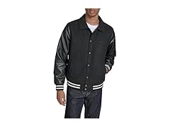 Levis Mens Mixed Media Letterman Jacket