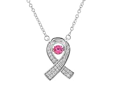 Gems In Motion Pink Ribbon Pendant