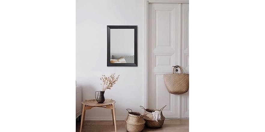 Rustic Black Rectangle Black Rectangle Rustic Wood Mirror