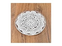 Red Pomegranate LILLE 7" Canape Plate Clear/White