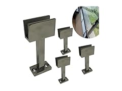  4X 304 SS Square Glass Spigots Black