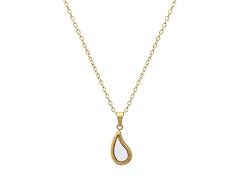 18K Gold Teardrop & Mother of Pearl