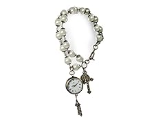 Tavan Rosary Ladies Watch, White/Bronze
