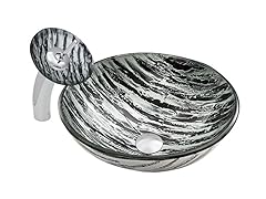 VIGO Rising Moon Glass Vessel Sink & Waterfall Faucet Set in Chrome Finish
