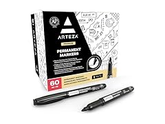 ARTEZA Permanent Markers Black, Bulk Set of 60