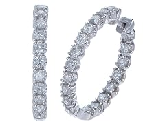 3.38 CT Diamond Earrings 14K White Gold