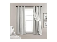 Lush Decor Sheer Grommet Curtains W/ Blackout