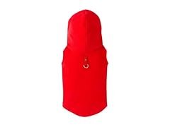 Gooby Fleece Vest Hoodie Dog Sweater, Red, X-Large