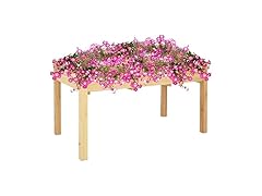 Sunnydaze HB-703 Wood Elevated Planter Box- Light Brown
