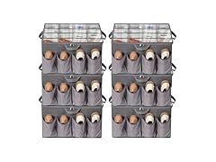 STORAGEIDEAS Fabric Shoe Organizer for Close Grey, 6 Pack