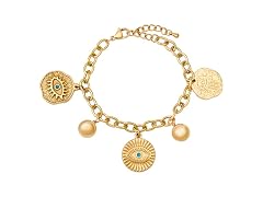 18K Gold Evil Eye Charm Bracelet