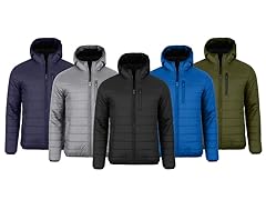 Mens Sherpa Fleece-Lined Hooded Puffer Jacket