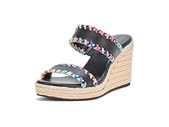 KARL LAGERFELD Women's Carcel Double Strap Espadrille Wedge Sandal