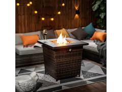 ToolCat 28" Square Wicker Fire Table