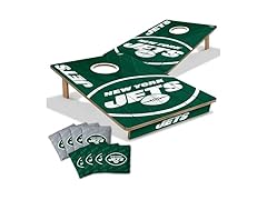 JETS Wood Cornhole Game with Bags
