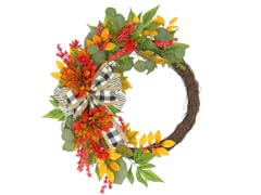 24" Harvest Wreath Dahlia & Eucalyptus