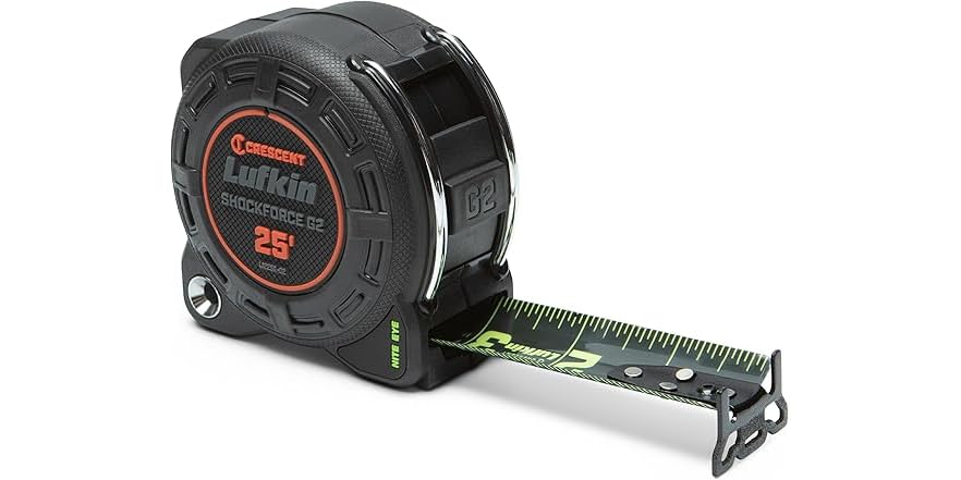 Lufkin Shockforce G2 25-Foot Power Tape Measure - 17' Blade Reach, Diamond Coat Hook, Heavy-Duty Case - View #9