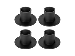 HUANGXIN 4 Pcs Black Candle Holders 