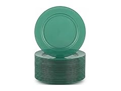 10 1/4" Premium Green Round Disposable Dinner Plates - 25 count