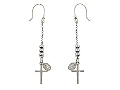 Italian Sterling Silver Cross Earrings