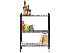 3 Tier Wire Shelf Rack Black