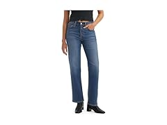 Levis Womens Ribcage Straight Full Length Jeans