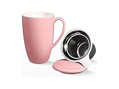 Vossfamul Tea Cup w Removable Infuser and Lid- Pink