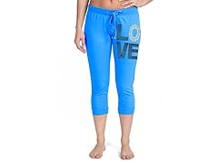 "LOVE" French Terry Capri, Blue