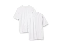 Amazon Essentials 2-Pack Henley Shirt, White (S)