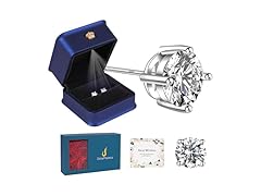 1 ct Moissanite Stud Earrings Silver