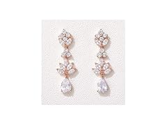 SWEETV Rose Gold Teardrop Wedding Earrings