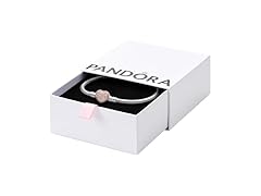 PANDORA Silver Bracelet w/Rose Pave Heart Clasp (Open Box)