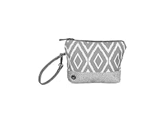 Myra Bag Blaze Upcycled Canvas & Leather Wristlet Pouch Bag S
