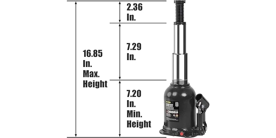 TCE 8-Ton (16,000 LBs) Torin Double Ram Hydraulic Bottle Jack – Blue, Carbon Steel