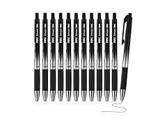 12 Pack Gel Pens, 0.7mm Black