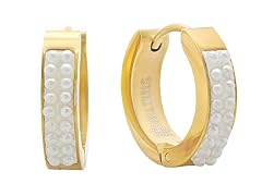 15mm Pearl Huggie Earrings