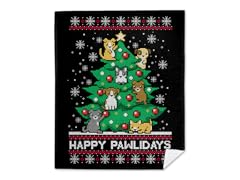 Happy Pawlidays Mink Fleece Blanket