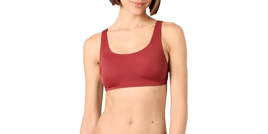 Womens Scoop Neck Swim Crop Top (XS)