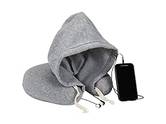 1 Voice Travel Neck Pillow with Hood and Ear Buds