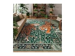 Moynesa Tiger 9x12 Washable Area Rug