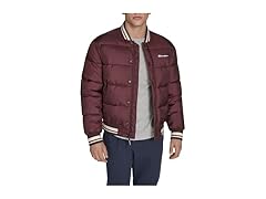 Champion Mens (2XL) Varsity Bomber Puffer Wine Tech