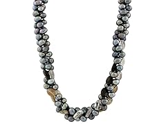 Splendid Pearls Triple Row Black Pearl Necklace
